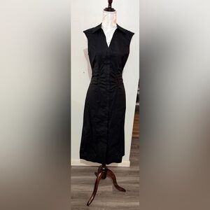 10 Crosby Derek Lam Black Midi Dress Elegant Button Up Front